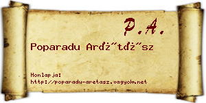 Poparadu Arétász névjegykártya